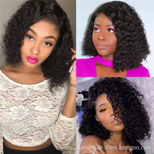10a 12a Bob Wigs Raw Indian Virgin Human Hair Hd Full Lace Frontal Wig For Black Women Deep Wave Natural Hair Lace Front Wigs